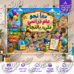 لوحة معا نحو عام دراسي – تصميم جاهز للطباعة