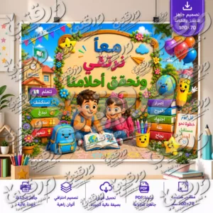 لوحة معا نرتقي و نحقق أحلامنا – تصميم جاهز للطباعة