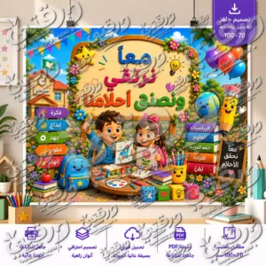 لوحة هنا نبدع – تصميم جاهز للطباعة
