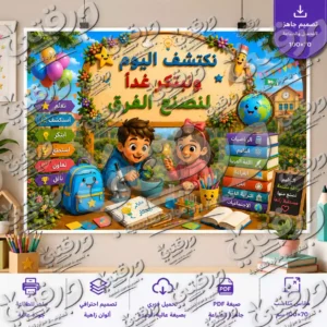 لوحة نكتشف اليوم و نبتكر غدا – تصميم جاهز للطباعة