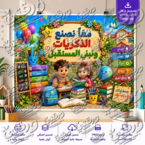 لوحة تعلم اليوم و ابن مستقبلك – تصميم جاهز للطباعة