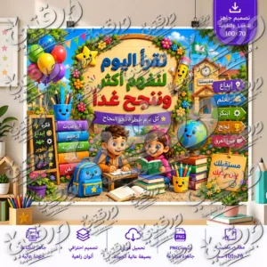 لوحة نقرأ اليوم لنفهم أكثر – تصميم جاهز للطباعة