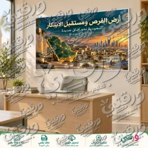 لوحة أرض الفرص لليوم الوطني السعودي 96