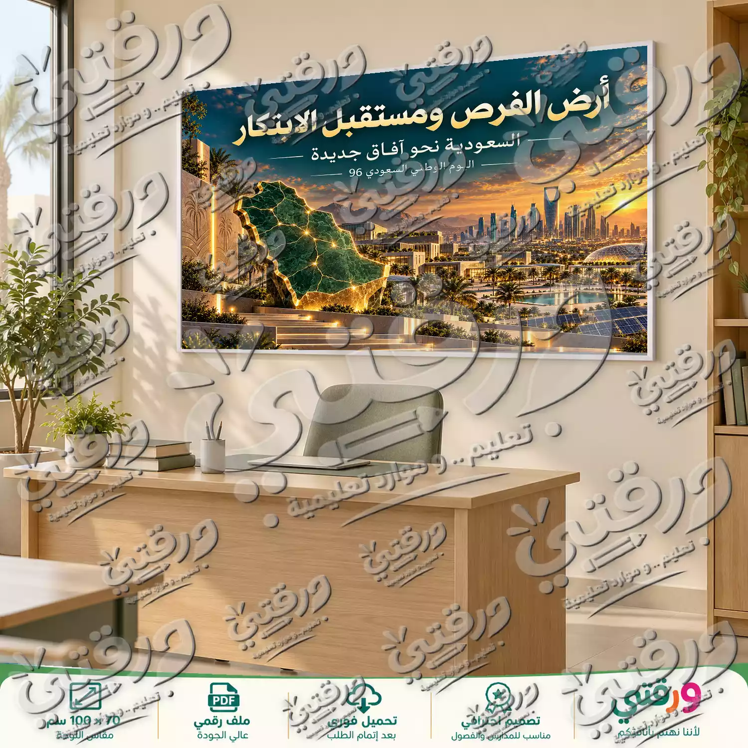 لوحة أرض الفرص لليوم الوطني السعودي 96