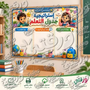 لوحة جدول التعلم – أصدقاء المدرسة | تصميم جاهز للطباعة