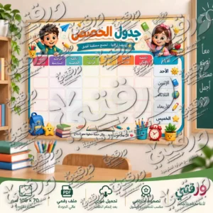 لوحة جدول الحصص – أصدقاء المدرسة | تصميم جاهز للطباعة