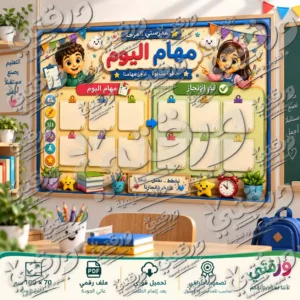 لوحة مهام اليوم – أصدقاء المدرسة | تصميم جاهز للطباعة