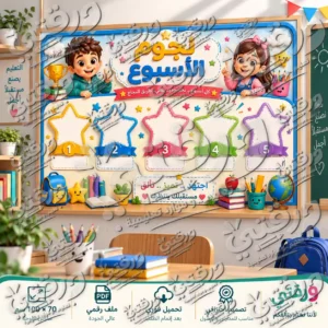 لوحة نجوم الأسبوع – أصدقاء المدرسة | تصميم جاهز للطباعة