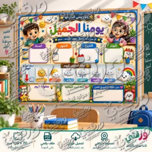 لوحة يومنا الجميل – أصدقاء المدرسة | تصميم جاهز للطباعة