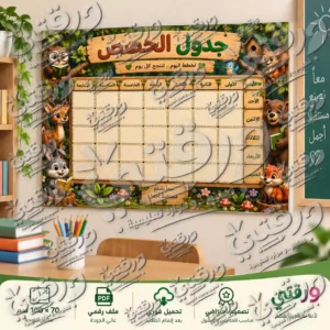 لوحة جدول الحصص – أبطال الغابة | تصميم جاهز للطباعة