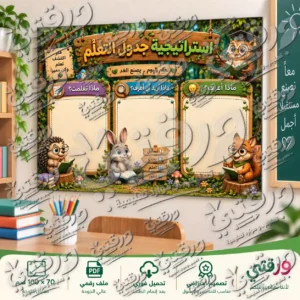 لوحة جدول التعلم – أبطال الغابة | تصميم جاهز للطباعة