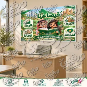 لوحة قيمنا عزّنا لليوم الوطني السعودي 96
