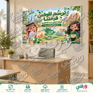 لوحة نرسم للوطن فرحتنا لليوم الوطني السعودي 96