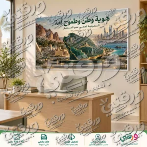 لوحة هوية وطن و طموح أمة لليوم الوطني السعودي 96