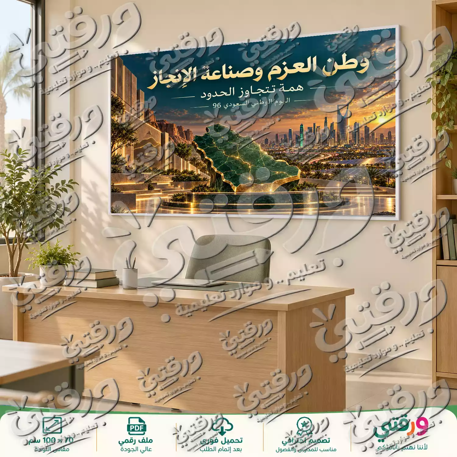 لوحة وطن العزم لليوم الوطني السعودي 96
