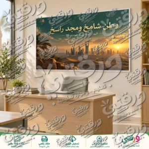 لوحة وطن شامخ و مجد راسخ لليوم الوطني السعودي 96