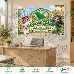 لوحة وطني أمان و نماء لليوم الوطني السعودي 96