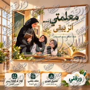 لوحة معلمتي أثر يبقى
