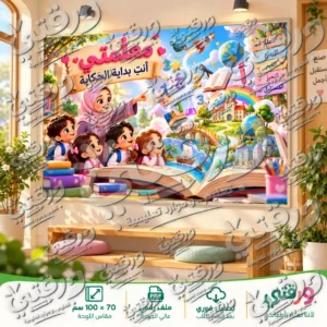 لوحة معلمتي أنت بداية الحكاية