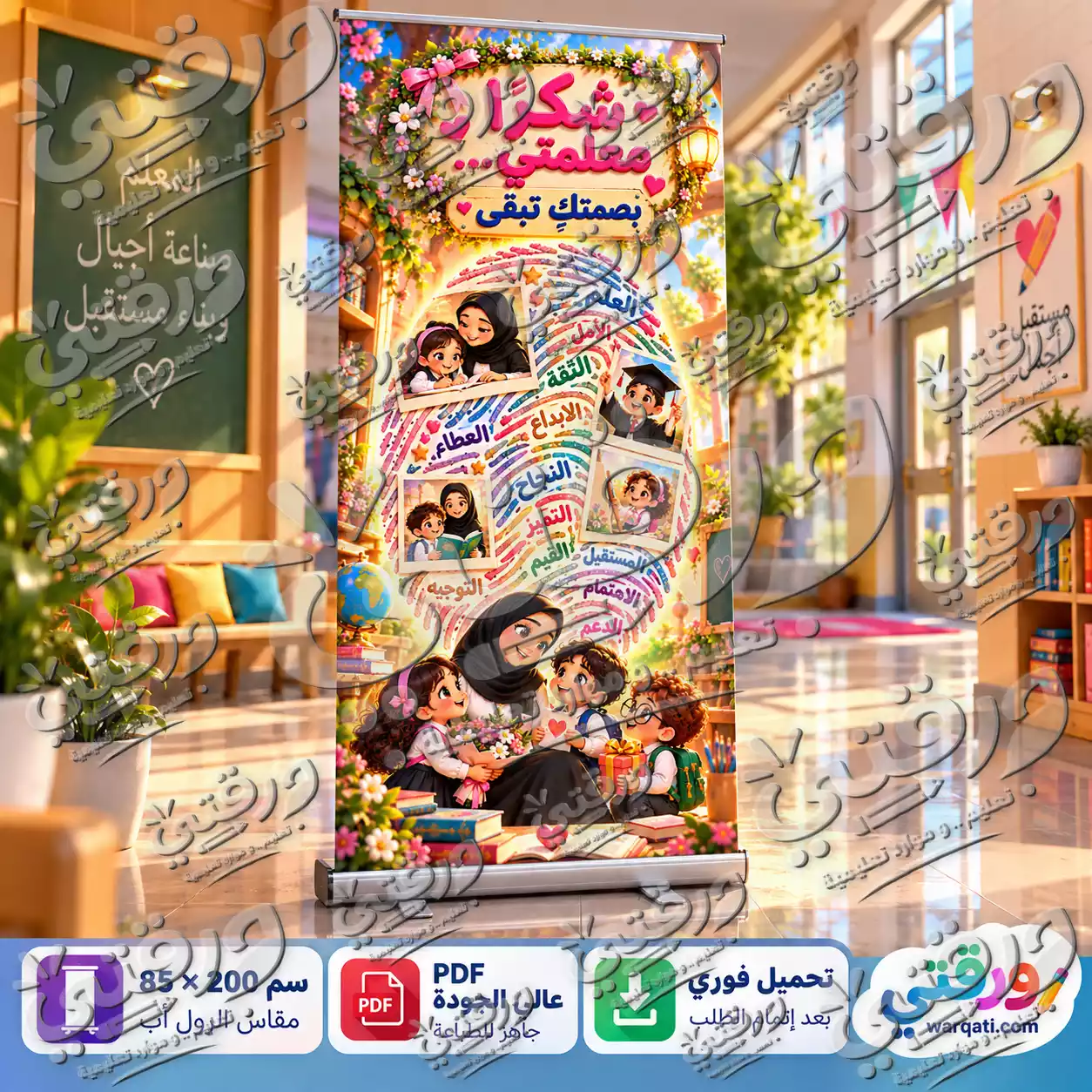 ستاند معلمتي بصمتك تبقى